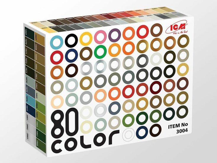ICM 3004 Acrylic paint set 80 pcs (77 color + 3 varnishes) 80 x 12 ml