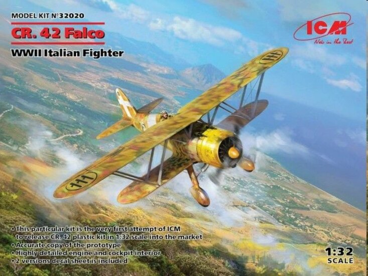 ICM 32020 CR. 42 Falco, WWII Italian Fighter Bouwpakket Schaal 1:32