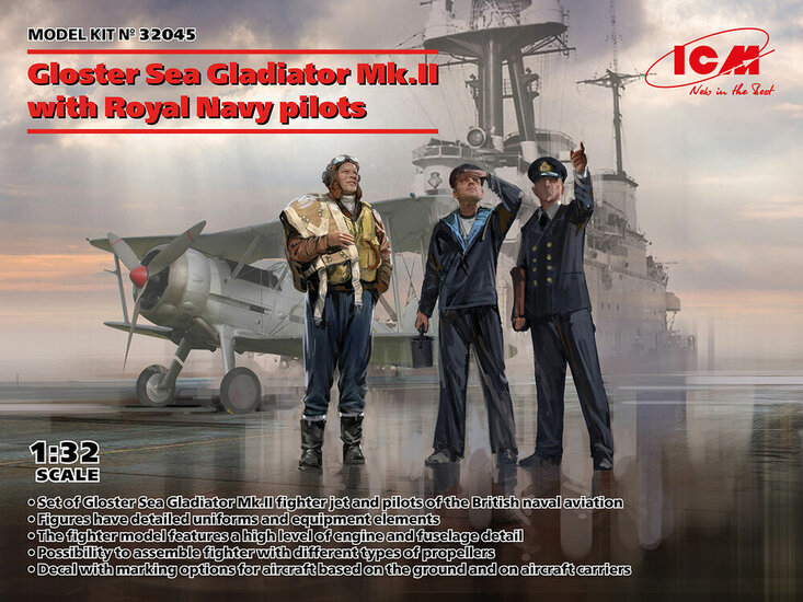 ICM 32045 Gloster Sea Gladiator Mk.II with Royal Navy pilots Bouwpakket Schaal 1:32