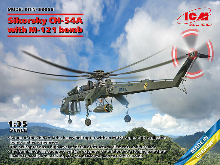 ICM 53055 Sikorsky CH-54A Tarhe with BLU-82/B Daisy Cutter bomb Bouwpakket Schaal 1:35