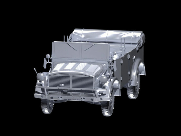 ICM DS3503 Wehrmacht Off-road Cars (Kfz1,Horch 108 Typ 40, L1500A) Bouwpakket Schaal 1:35