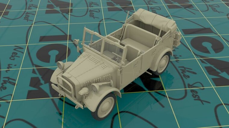 ICM DS3503 Wehrmacht Off-road Cars (Kfz1,Horch 108 Typ 40, L1500A) Bouwpakket Schaal 1:35