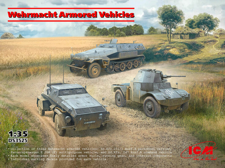ICM DS3525 Wehrmacht Armored Vehicles Bouwpakket Schaal 1:35