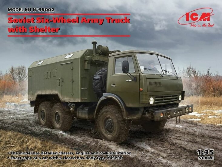 ICM 35002 Soviet Six-Wheel Army Truck with Shelter Bouwpakket Schaal 1:35