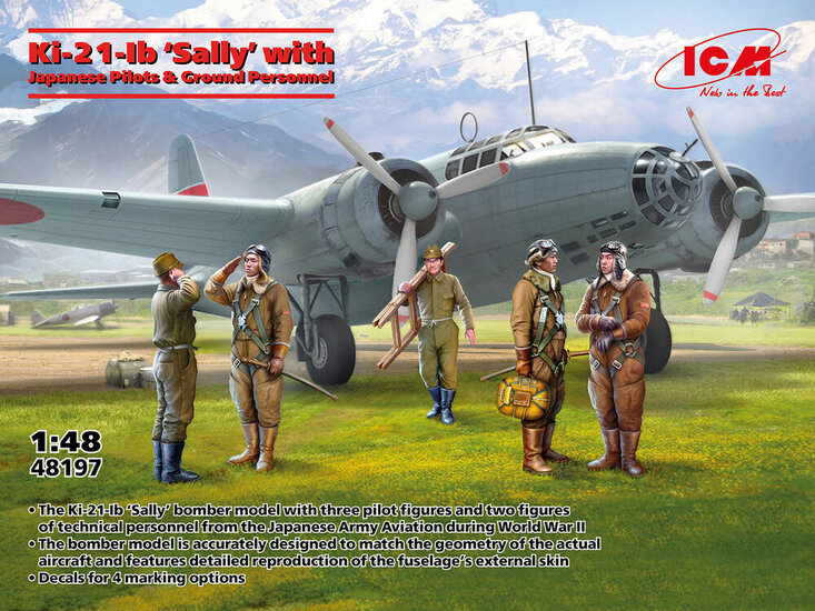 ICM 48197 Ki-21-Ib 'Sally' with Japanese Pilots and Ground Personnel Bouwpakket Schaal 1:48