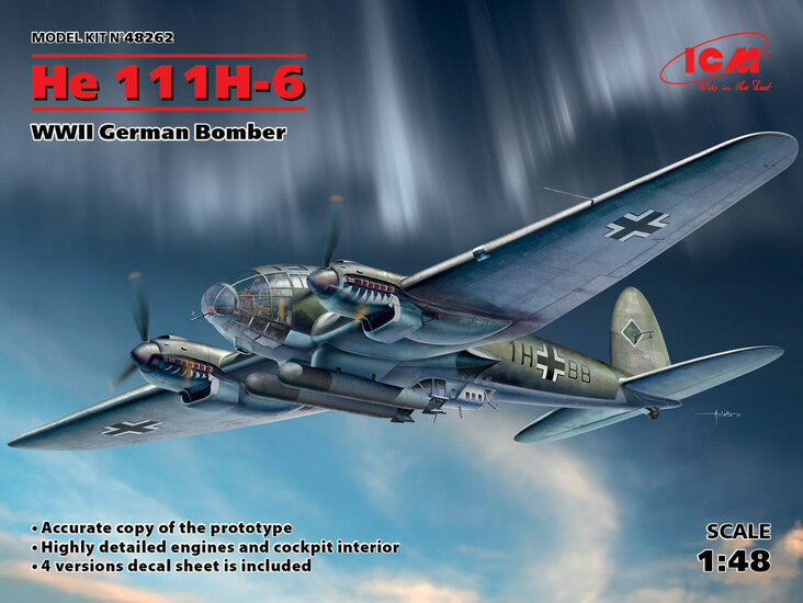 ICM 48262 He 111H-6, WWII German Bomber Bouwpakket Schaal 1:48