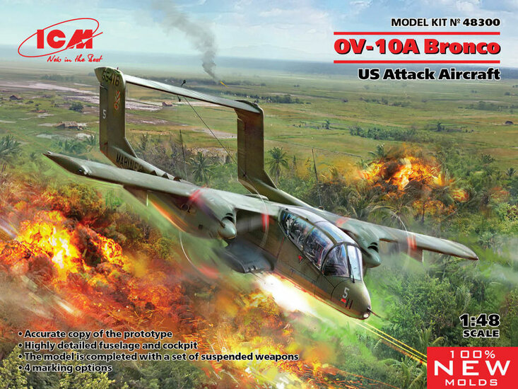 ICM 48300 OV-10 Bronco, US Attack Aircraft (100% new molds) Bouwpakket Schaal 1:48