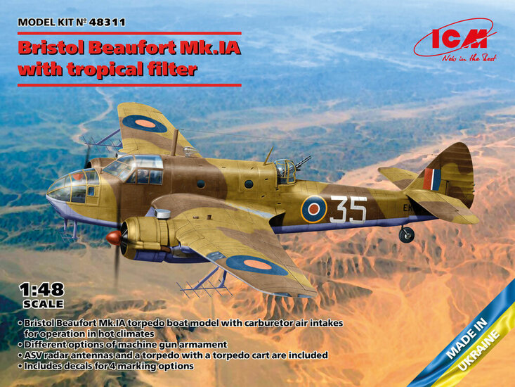 ICM 48311 Bristol Beaufort Mk.IA with tropical filter Bouwpakket Schaal 1:48