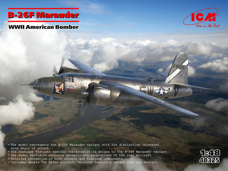 ICM 48325 B-26F Marauder, WWII American Bomber Bouwpakket Schaal 1:48