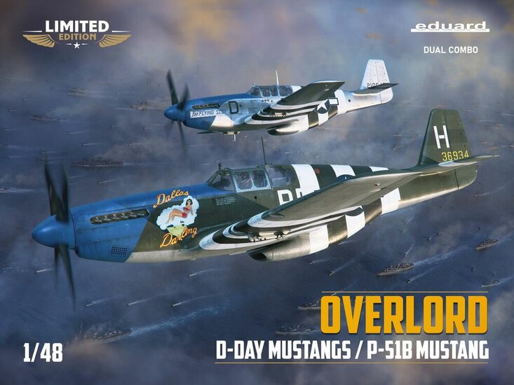 Eduard Plastic Kits 11181 OVERLORD: D-DAY MUSTANGS  / P-51B MUSTANG  DUAL COMBO 1/48 EDUARD-LIMITED Bouwpakket Schaal 1:48