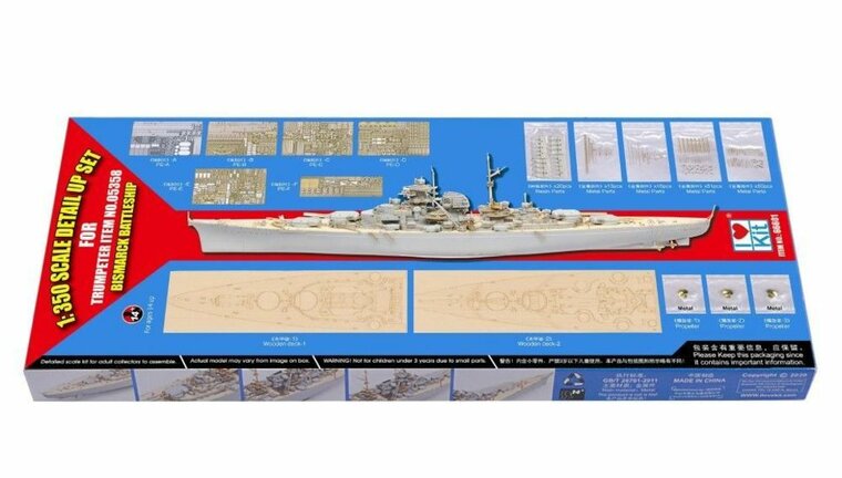 I LOVE KIT 66601 BISMARCK 1941 DETAIL UP SET for 05358 Schaal 1:350