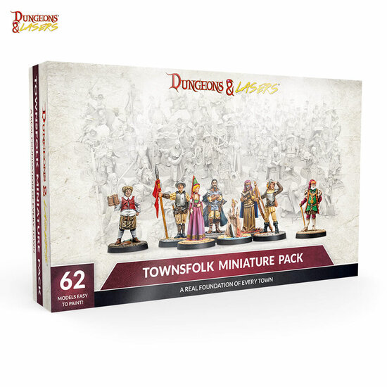 Archon Studio DNL0036 Dungeons &amp; Lasers Miniatures: TOWNSFOLK MINIATURE PACK