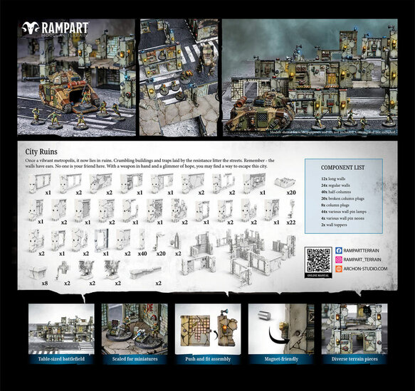 Archon Studio RAM0007 Modular Terrain: CITY RUINS