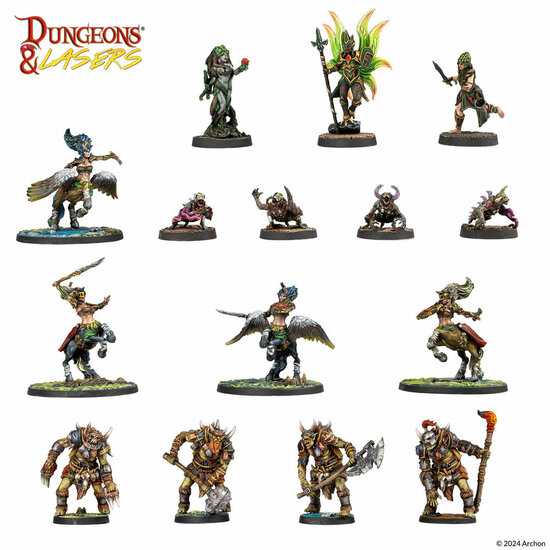 Archon Studio DNL0081 Dungeons &amp; Lasers Miniatures: DEUSLAIR: CORE SET