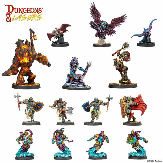 Archon Studio DNL0081 Dungeons &amp; Lasers Miniatures: DEUSLAIR: CORE SET