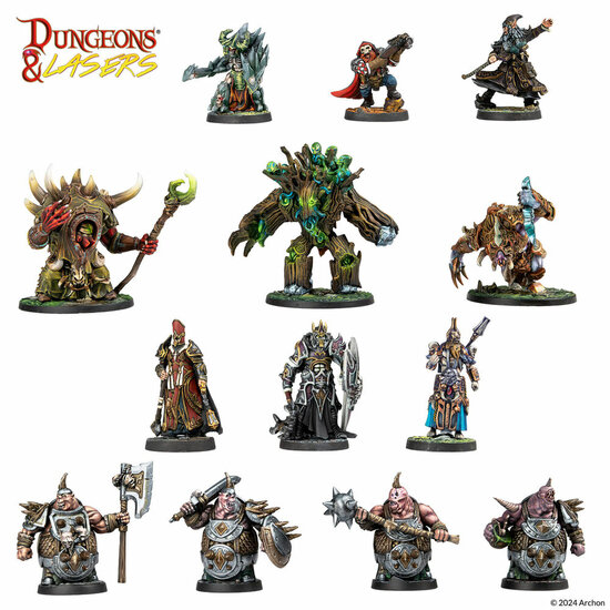 Archon Studio DNL0081 Dungeons &amp; Lasers Miniatures: DEUSLAIR: CORE SET