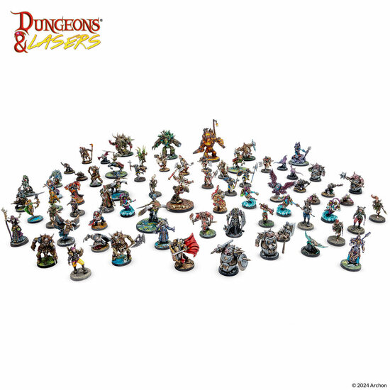 Archon Studio DNL0081 Dungeons &amp; Lasers Miniatures: DEUSLAIR: CORE SET