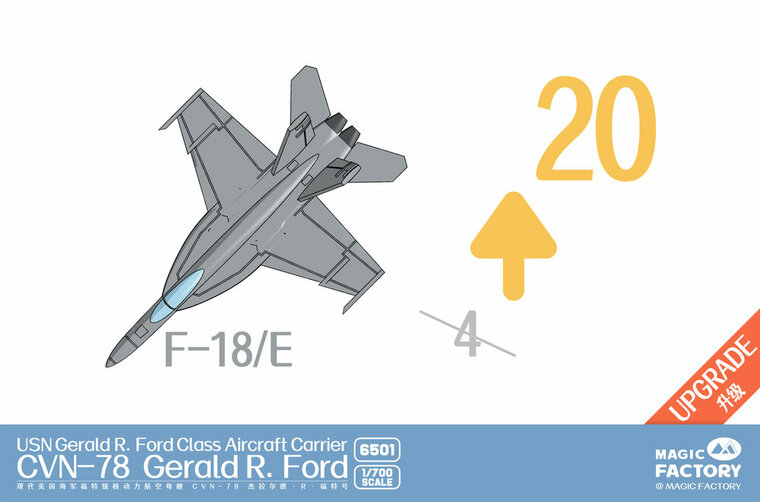 Magic Factory 6501 U.S. Navy  Gerald R. Ford-class Aircraft Carrier- USS Gerald R. Ford CVN-78 (Upgraded Version) Bouwpakket Schaal 1:700