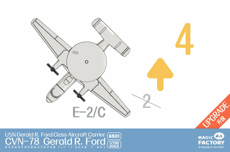 Magic Factory 6501 U.S. Navy  Gerald R. Ford-class Aircraft Carrier- USS Gerald R. Ford CVN-78 (Upgraded Version) Bouwpakket Schaal 1:700