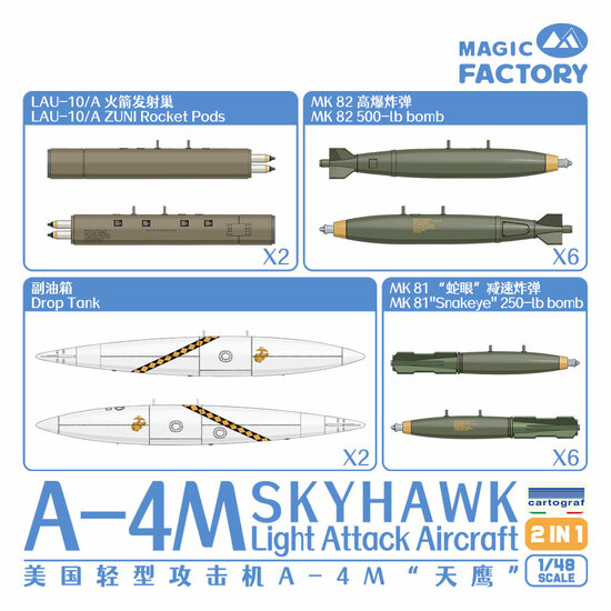 Magic Factory 5002 A-4M Skyhawk Light Attack Aircraft Bouwpakket Schaal 1:48