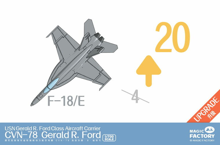 Magic Factory 6502 Clear Painted Colorful U.S. Navy  Gerald R. Ford-class aircraft carrier- USS Gerald R. Ford CVN-78 Bouwpakket Schaal 1:700
