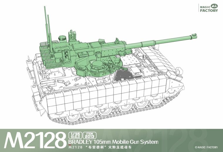 Magic Factory 2013 M2128 Bradley 105mm Mobile Gun System Ma&szlig;stab 1:35