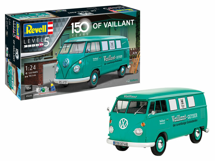 Revell 05648 Geschenkset  150 years of Vaillant VW T1 Bus Bouwpakket Schaal 1:24