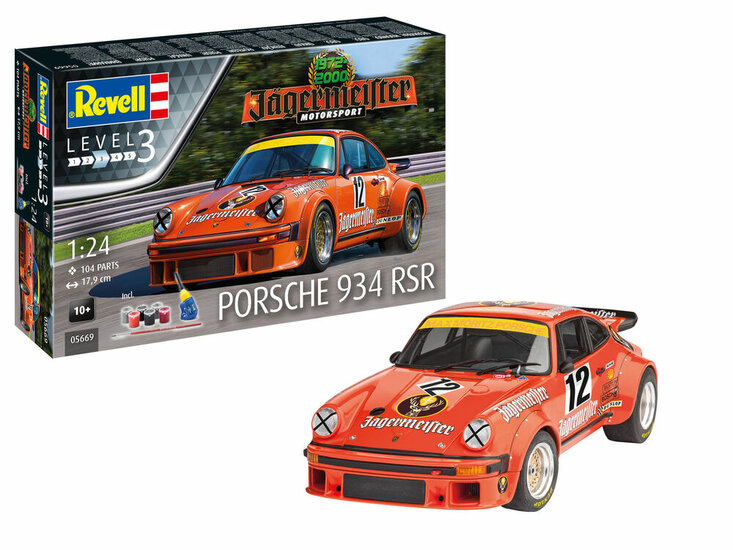 Revell 5669 Geschenkset J&auml;germeister Motor Sport 50th Annivers Bouwpakket Schaal 1:24