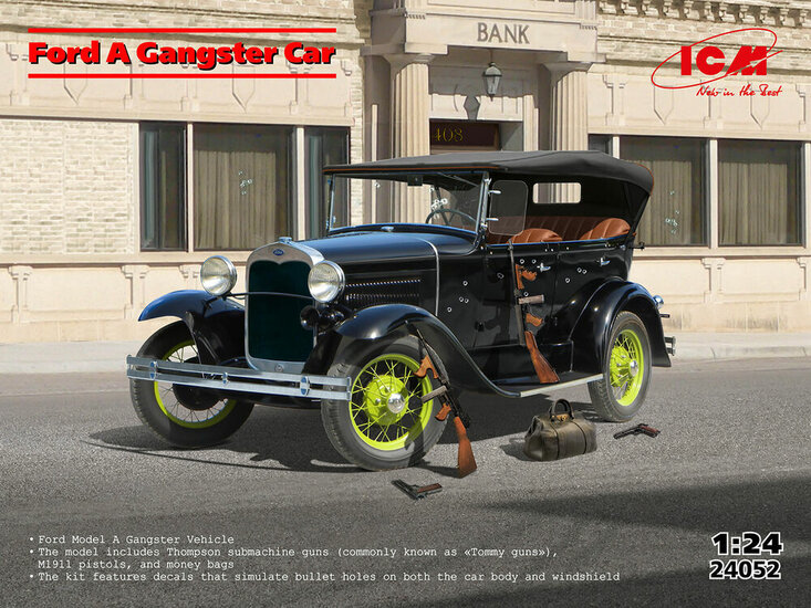 ICM 24052 Ford A Gangster Car Bouwpakket Schaal 1:24
