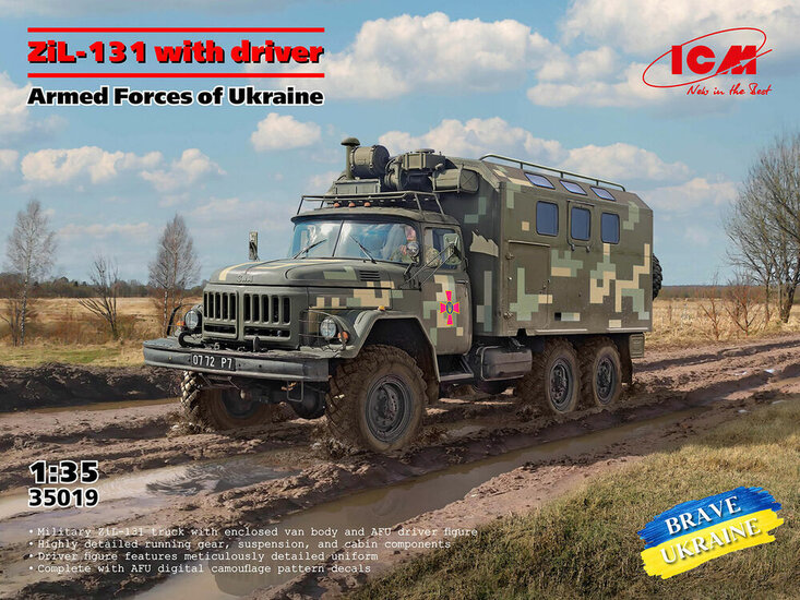 ICM 35019 ZiL-131 of the Armed Forces of Ukraine with driver Bouwpakket Schaal 1:35