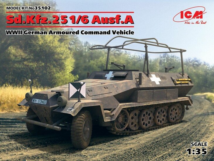 ICM 35102 Sd.Kfz.251/6 Ausf.A,WWII German Armoured Command Vehicle Bouwpakket Schaal 1:35