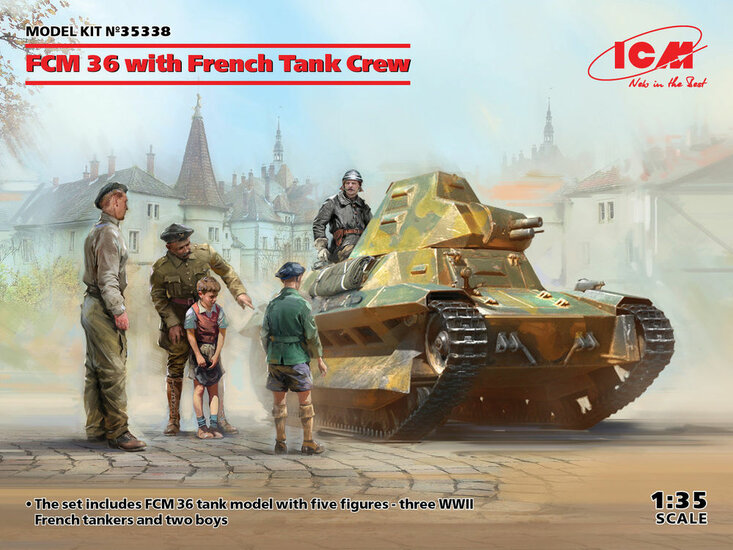ICM 35338 FCM 36 with French Tank Crew Modellbausatz Ma&szlig;stab 1:35