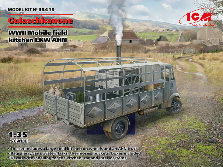 ICM 35415 AHN Gulaschkanone, WWII German mobile field kitchen Schaal 1:35