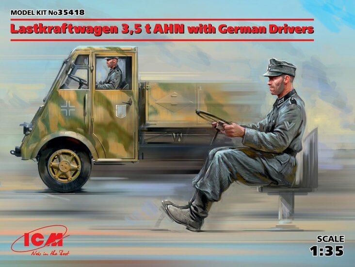 ICM 35418 Lastkraftwagen 3,5t AHN w.German Drivers Limited Bouwpakket Schaal 1:35