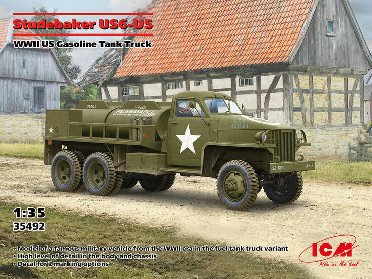 ICM 35492 Studebaker US6-U5, WWII US Gasoline Tank Truck Bouwpakket Schaal 1:35