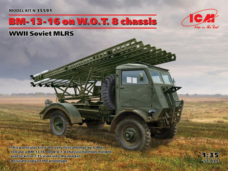 ICM 35591 BM-13-16 on W.O.T. 8 chassis, WWII Soviet MLRS Bouwpakket Schaal 1:35