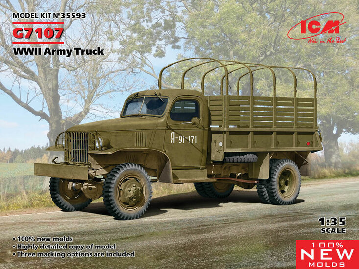 ICM 35593 G7107, WWII Army Truck (100% new molds) Bouwpakket Schaal 1:35