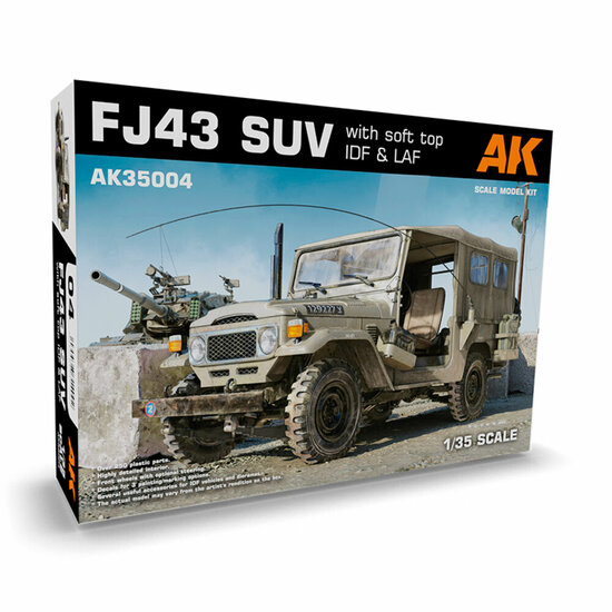 AK Interactive AK35004 FJ43 SUV with Soft top IDF &amp; LAF Bouwpakket Schaal 1:35