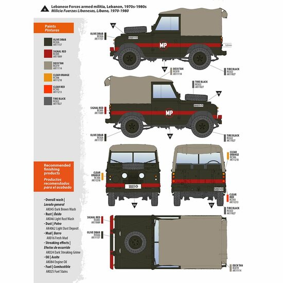 AK Interactive AK35012 Land Rover 88 Series IIA Rover 8  1/35 Bouwpakket Schaal 1:35