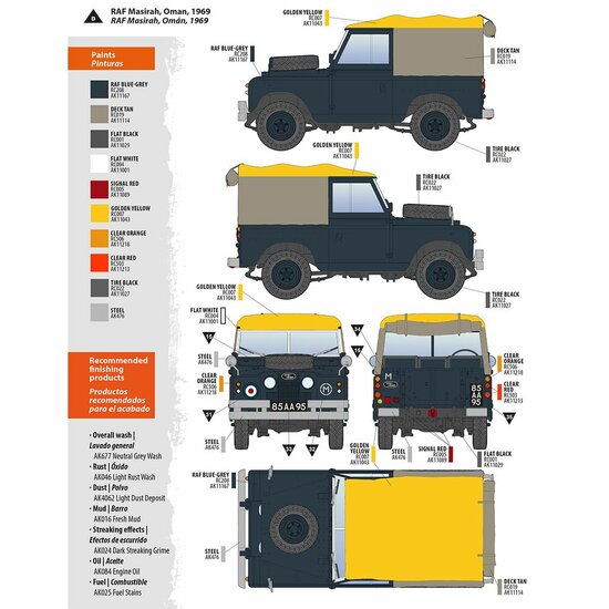 AK Interactive AK35012 Land Rover 88 Series IIA Rover 8  1/35 Bouwpakket Schaal 1:35