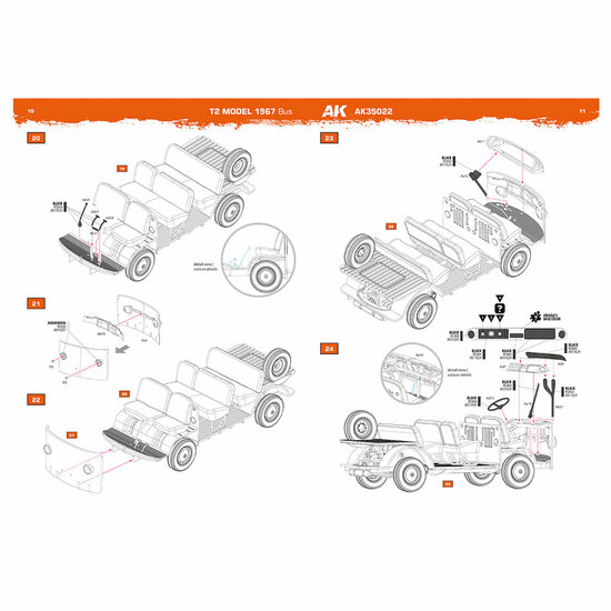 AK Interactive AK35022 T2 Model 1967 BUS 1/35 scale Schaal 1:35