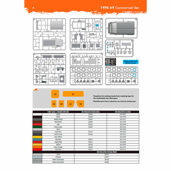AK Interactive AK35035 TYPE HY COMMERCIAL VAN Schaal 1:35