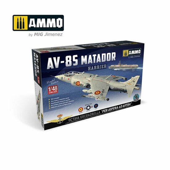 AMMO by MIG Jimenez A.MIG-8505 1/48 Harrier AV-8S Matador - Spanish, American, British versions Bouwpakket Schaal 1:48