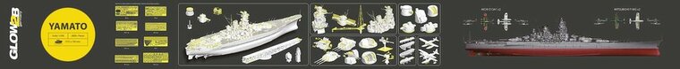 Glow2B Modellbau 5058052000 YAMATO Battleship PREMIUM Bouwpakket Schaal 1:200