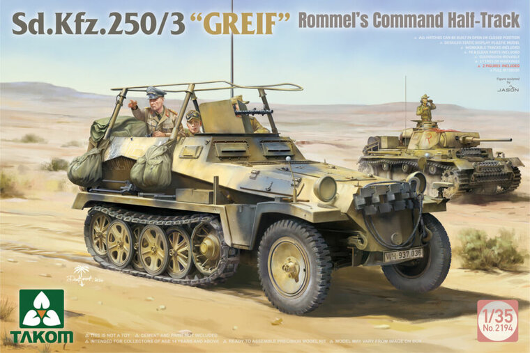 Takom TAK2194 Sd.Kfz. 250/3 GREIF Rommel&#039;s Command Half-Track Schaal 1:35