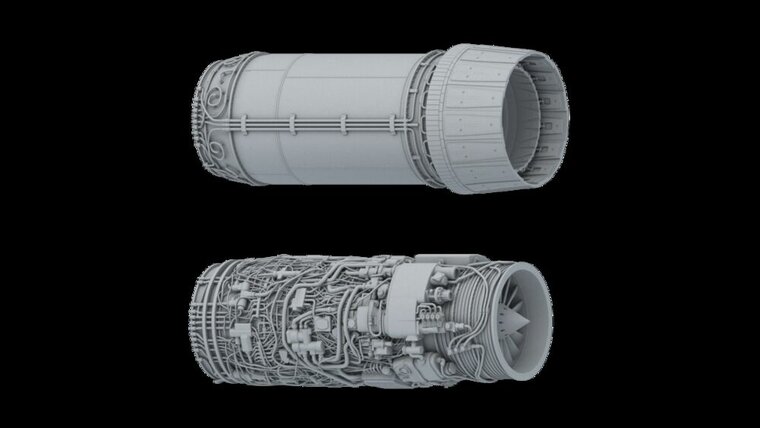 Toucan Model TC3D012 Mirage 2000 D/N 3D RESIN PRINTS OF ENGINES AND SEATS Schaal 1:32