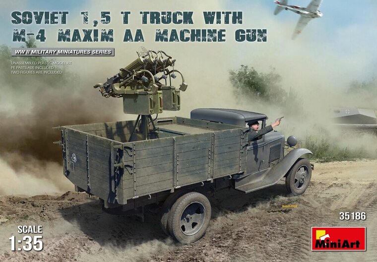 MiniArt 35186 Soviet 1,5 t Truck w/ M-4 Maxim AA Machine Gun Ma&szlig;stab 1:35