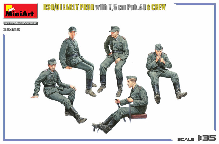 MiniArt 35485 RSO/01 Early Prod. with 7,5 cm Pak.40 &amp; Crew Schaal 1:35