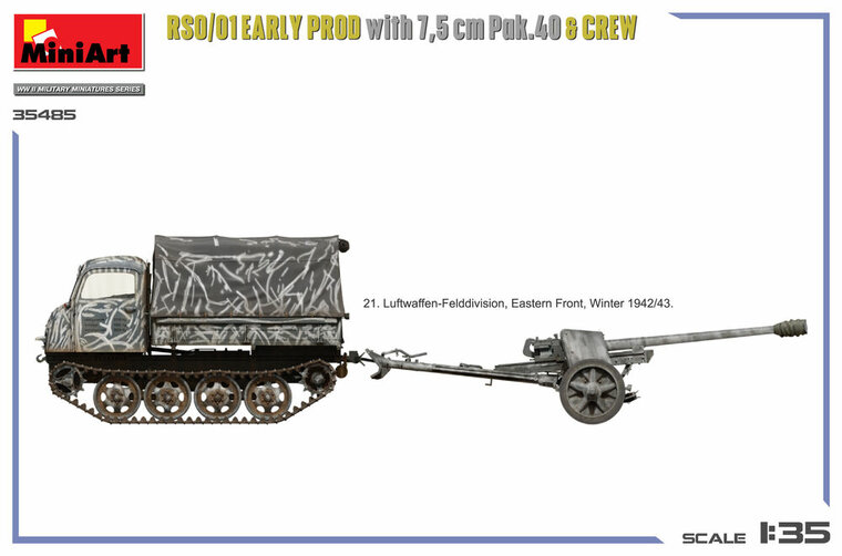 MiniArt 35485 RSO/01 Early Prod. with 7,5 cm Pak.40 &amp; Crew Schaal 1:35