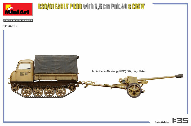 MiniArt 35485 RSO/01 Early Prod. with 7,5 cm Pak.40 &amp; Crew Schaal 1:35